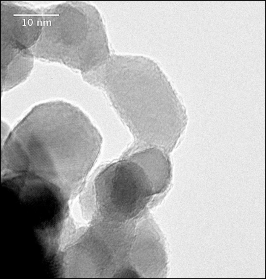 TEM micrograph of yttria-stabilized zirconia nanoparticles, which are densified to create the Window to the Brain implant.